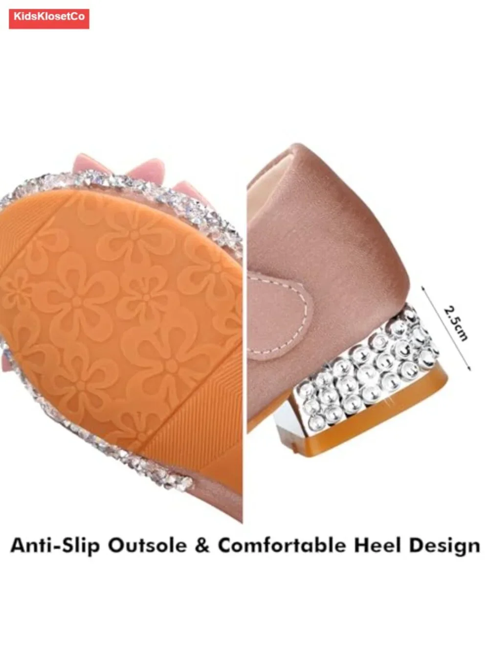 Girls Mary Jane Flats Glitter Low Heel Princess Dress Shoes Toddler Little Big